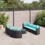 Set de sofás de jardín con cojines 9 pzas ratán sintético negro von , Gartensets - Ref: Foro24-3308428, Preis: 652,96 €, Raba...