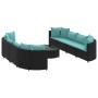 Set de sofás de jardín con cojines 9 pzas ratán sintético negro von , Gartensets - Ref: Foro24-3308428, Preis: 652,96 €, Raba...