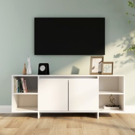Weißer TV-Schrank aus Sperrholz, 130 x 35 x 50 cm von vidaXL, TV-Möbel - Ref: Foro24-809584, Preis: 86,49 €, Rabatt: %