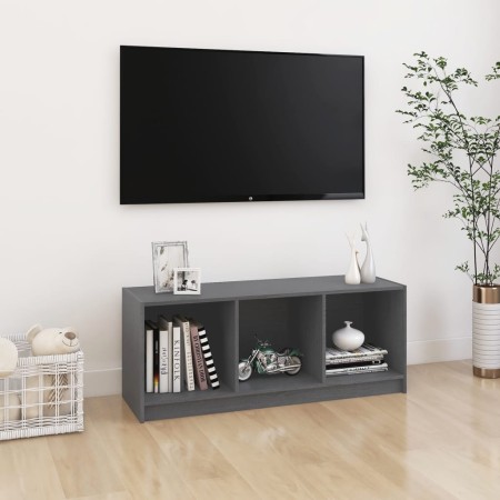 TV-Schrank aus massivem, grauem Kiefernholz, 104 x 33 x 41 cm von vidaXL, TV-Möbel - Ref: Foro24-809962, Preis: 52,59 €, Raba...