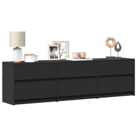 Mueble de TV con LED madera de ingeniería negro 180x34x50 cm von , TV-Möbel - Ref: Foro24-3307927, Preis: 188,18 €, Rabatt: %