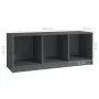 TV-Schrank aus massivem, grauem Kiefernholz, 104 x 33 x 41 cm von vidaXL, TV-Möbel - Ref: Foro24-809962, Preis: 52,02 €, Raba...