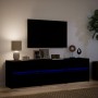 Mueble de TV con LED madera de ingeniería negro 180x34x50 cm von , TV-Möbel - Ref: Foro24-3307927, Preis: 188,18 €, Rabatt: %