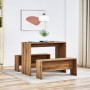 Mesa y bancos de comedor 3 pzas madera ingeniería roble atisian von , Möbelsets für Küchen und Esszimmer - Ref: Foro24-855539...