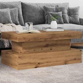 Mesa de centro con luces LED roble artisian 90x50x40 cm von , Couchtisch - Ref: Foro24-857715, Preis: 110,69 €, Rabatt: %