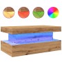 Mesa de centro con luces LED roble artisian 90x50x40 cm by , Coffee table - Ref: Foro24-857715, Price: 110,69 €, Discount: %