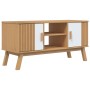 Mueble de TV OLDEN madera maciza pino blanco marrón 114x43x57cm de , Muebles TV - Ref: Foro24-358602, Precio: 121,07 €