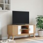 Mueble de TV OLDEN madera maciza pino blanco marrón 114x43x57cm de , Muebles TV - Ref: Foro24-358602, Precio: 121,07 €