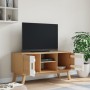Mueble de TV OLDEN madera maciza pino blanco marrón 114x43x57cm de , Muebles TV - Ref: Foro24-358602, Precio: 121,07 €