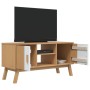 Mueble de TV OLDEN madera maciza pino blanco marrón 114x43x57cm de , Muebles TV - Ref: Foro24-358602, Precio: 121,07 €
