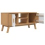 Mueble de TV OLDEN madera maciza pino blanco marrón 114x43x57cm de , Muebles TV - Ref: Foro24-358602, Precio: 121,07 €