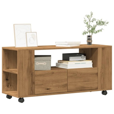 Mueble TV ruedas madera ingeniería roble artisan 102x34,5x43cm von , TV-Möbel - Ref: Foro24-855991, Preis: 101,19 €, Rabatt: %