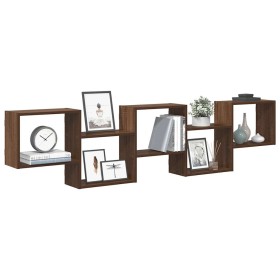 Estante cubo de pared 5 compartimentos madera roble marrón de , Estantes y estanterías - Ref: Foro24-860001, Precio: 53,75 €,...