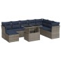 Set sofás jardín y cojines 9 pzas ratán sintético acacia gris von , Gartensets - Ref: Foro24-3326212, Preis: 699,38 €, Rabatt: %