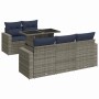 Set sofás jardín y cojines 6 pzas ratán sintético acacia gris by , Garden sets - Ref: Foro24-3326252, Price: 501,88 €, Discou...