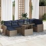 Set sofás jardín y cojines 7 pzas ratán sintético acacia gris by , Garden sets - Ref: Foro24-3326362, Price: 617,87 €, Discou...