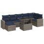 Set sofás jardín y cojines 7 pzas ratán sintético acacia gris by , Garden sets - Ref: Foro24-3326362, Price: 617,87 €, Discou...