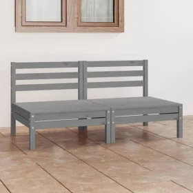 Garden sofa, 2-seater, solid pine wood, gray. by vidaXL, Outdoor sofas - Ref: Foro24-3082374, Price: 106,27 €, Discount: %
