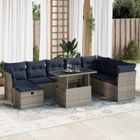Set sofás jardín y cojines 9 pzas ratán sintético acacia gris von , Gartensets - Ref: Foro24-3327801, Preis: 699,33 €, Rabatt: %