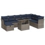 Set sofás jardín y cojines 9 pzas ratán sintético acacia gris von , Gartensets - Ref: Foro24-3327801, Preis: 699,33 €, Rabatt: %
