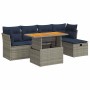 Set sofás jardín y cojines 6 pzas ratán sintético acacia gris by , Garden sets - Ref: Foro24-3327971, Price: 454,26 €, Discou...