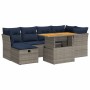 Set sofás jardín y cojines 7 pzas ratán sintético acacia negro von , Gartensets - Ref: Foro24-3327978, Preis: 548,82 €, Rabat...