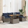 Set sofás jardín y cojines 6 pzas ratán sintético acacia gris von , Gartensets - Ref: Foro24-3327999, Preis: 443,09 €, Rabatt: %