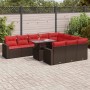 Set sofás jardín y cojines 11 pzas ratán sintético acacia gris by , Garden sets - Ref: Foro24-3326395, Price: 887,89 €, Disco...