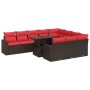 Set sofás jardín y cojines 11 pzas ratán sintético acacia gris by , Garden sets - Ref: Foro24-3326395, Price: 887,89 €, Disco...