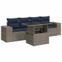 Set sofás jardín y cojines 5 pzas ratán sintético acacia gris by , Garden sets - Ref: Foro24-3326722, Price: 423,45 €, Discou...