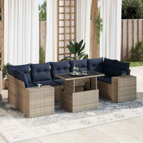 Set sofás jardín y cojines 8 pzas ratán sintético acacia gris by , Garden sets - Ref: Foro24-3326762, Price: 675,14 €, Discou...