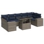 Set sofás jardín y cojines 8 pzas ratán sintético acacia gris by , Garden sets - Ref: Foro24-3326762, Price: 675,14 €, Discou...