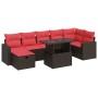 Set sofás jardín y cojines 8 pzas ratán sintético acacia negro by , Garden sets - Ref: Foro24-3327834, Price: 606,56 €, Disco...