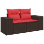 Set sofás jardín y cojines 7 pzas ratán sintético acacia negro by , Garden sets - Ref: Foro24-3327944, Price: 563,32 €, Disco...