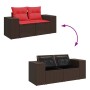 Set sofás jardín y cojines 7 pzas ratán sintético acacia negro by , Garden sets - Ref: Foro24-3327944, Price: 563,32 €, Disco...