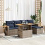 Set sofás jardín y cojines 6 pzas ratán sintético acacia gris | Foro24.es | Tu tienda online para hogar, jardín y más Foro24.es