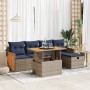 Set sofás jardín y cojines 6 pzas ratán sintético acacia gris by , Garden sets - Ref: Foro24-3328153, Price: 457,74 €, Discou...