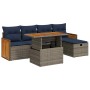Set sofás jardín y cojines 6 pzas ratán sintético acacia gris by , Garden sets - Ref: Foro24-3328153, Price: 457,74 €, Discou...