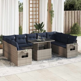 Set sofás jardín y cojines 10 pzas ratán sintético acacia gris von , Gartensets - Ref: Foro24-3326542, Preis: 799,07 €, Rabat...