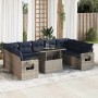 Set sofás jardín y cojines 10 pzas ratán sintético acacia gris by , Garden sets - Ref: Foro24-3326542, Price: 798,83 €, Disco...