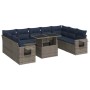 Set sofás jardín y cojines 10 pzas ratán sintético acacia gris by , Garden sets - Ref: Foro24-3326542, Price: 798,83 €, Disco...