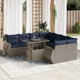 Set sofás jardín y cojines 9 pzas ratán sintético acacia gris von , Gartensets - Ref: Foro24-3326612, Preis: 744,85 €, Rabatt: %