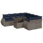 Set sofás jardín y cojines 9 pzas ratán sintético acacia gris by , Garden sets - Ref: Foro24-3326612, Price: 744,62 €, Discou...