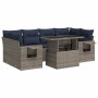 Set sofás jardín y cojines 7 pzas ratán sintético acacia negro von , Gartensets - Ref: Foro24-3326432, Preis: 590,70 €, Rabat...