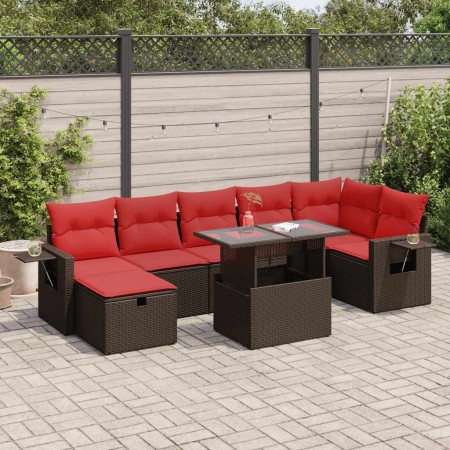 Set sofás jardín y cojines 8 pzas ratán sintético acacia negro | Foro24.es | Tu tienda online para hogar, jardín y más Foro24.es