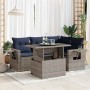 Set sofás jardín y cojines 5 pzas ratán sintético acacia negro by , Garden sets - Ref: Foro24-3326472, Price: 434,97 €, Disco...