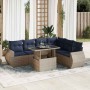 Set sofás jardín y cojines 7 pzas ratán sintético acacia gris by , Garden sets - Ref: Foro24-3326652, Price: 593,18 €, Discou...