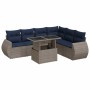 Set sofás jardín y cojines 7 pzas ratán sintético acacia gris by , Garden sets - Ref: Foro24-3326652, Price: 593,18 €, Discou...