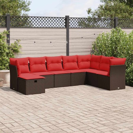 Set sofás de jardín 8 piezas y cojines ratán sintético marrón by , Garden sets - Ref: Foro24-3325340, Price: 573,00 €, Discou...