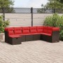 Set sofás de jardín 8 piezas y cojines ratán sintético marrón by , Garden sets - Ref: Foro24-3325340, Price: 573,00 €, Discou...
